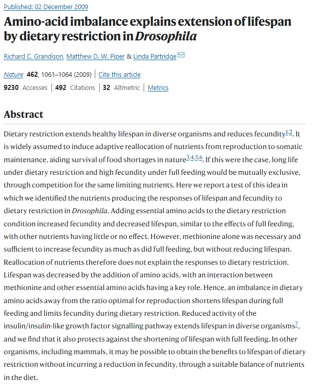 메티오닌-제한식-초파리-장수-논문