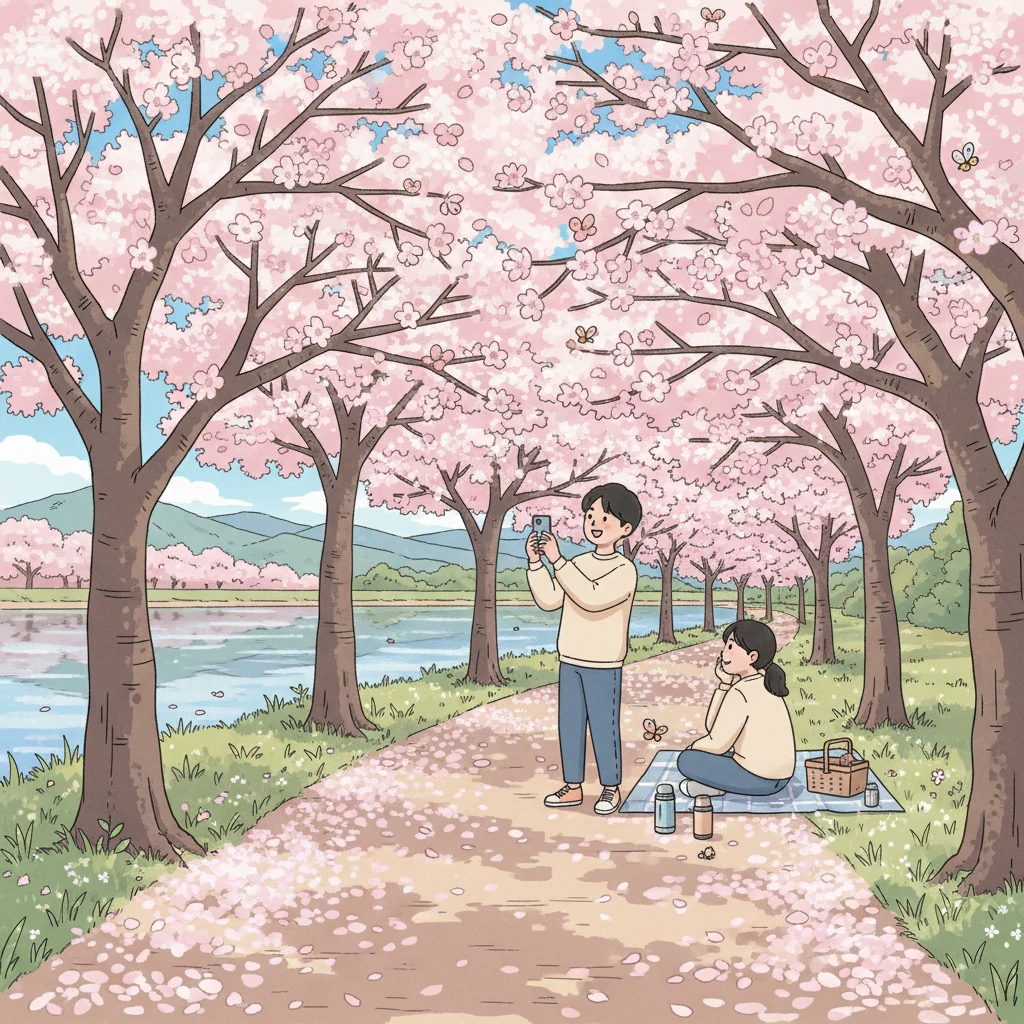 고령 대가야읍 벚꽃 만개일과 가족 나..