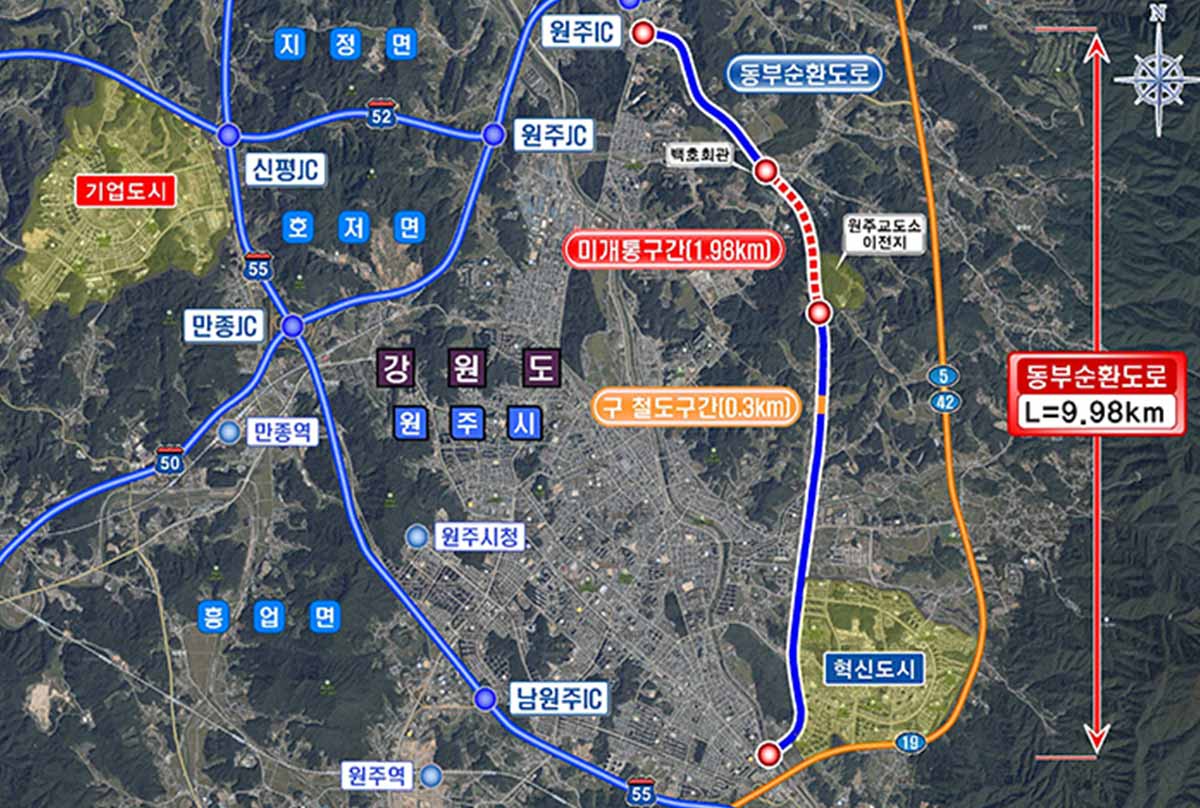 원주-동부순환도로-노선도