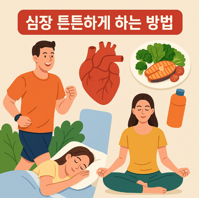 심장과 달리기 등 심장을 튼튼하게 만드는데 필요한 이미지