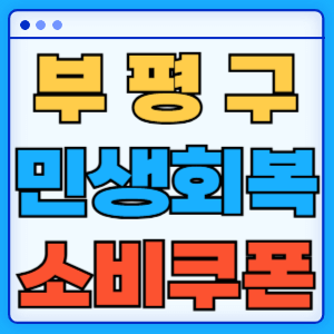 인천 부평구 민생회복 지원금 소비쿠폰 지급금액 신청방법 신청기간 사용처