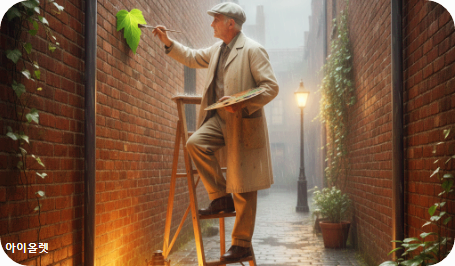 비바람 속에 그려 넣은 마지막 잎