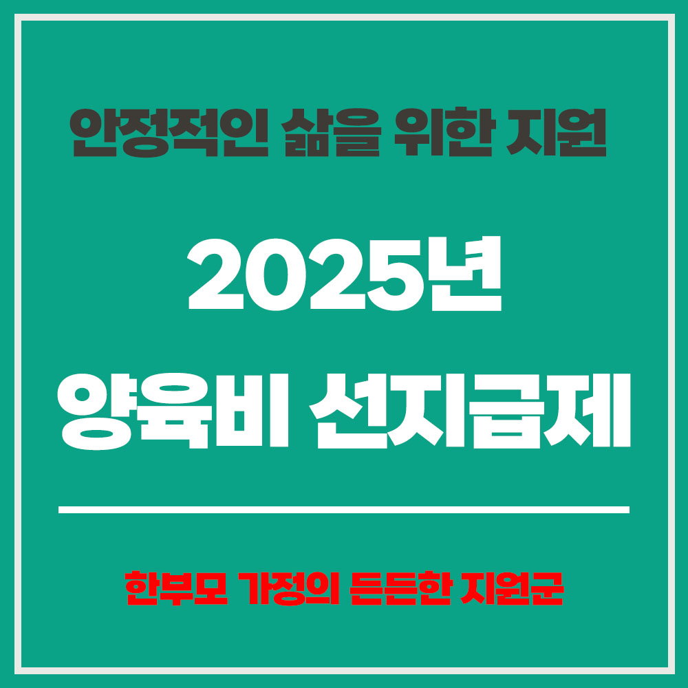2025년 양육비 선지급제 한부모가정 양육비 신청 방법 자격 조건
