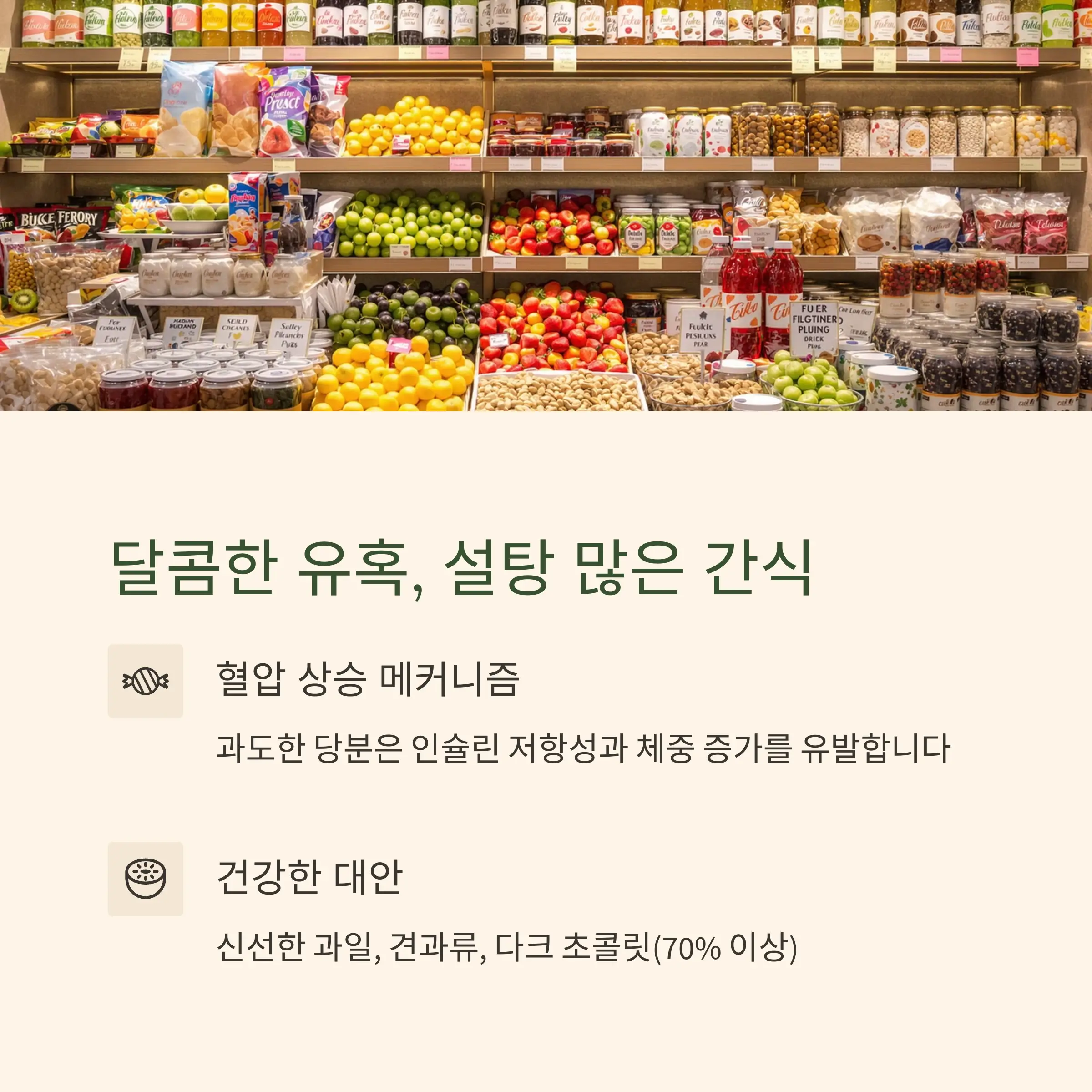 달콤한 유혹, 설탕이 많은 간식과 음료