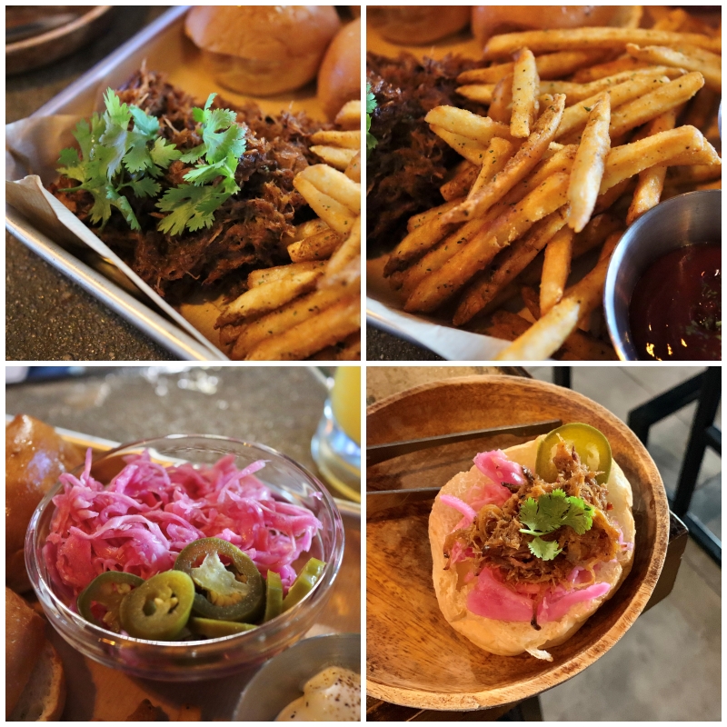 찢은 고기와 빵 부재료