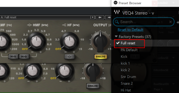 풀 리셋을 눌러 초기화