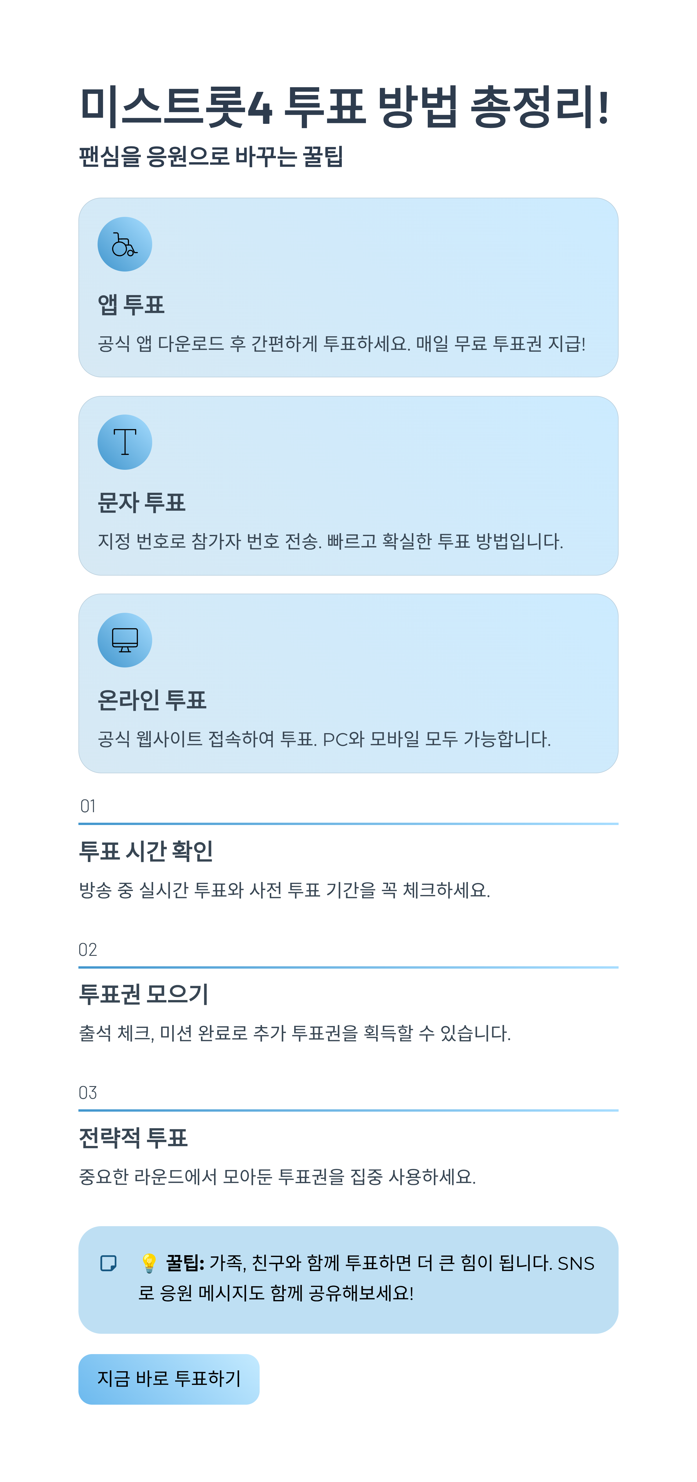 미스트롯4 투표 방법 총정리! 팬심을 응원으로 바꾸는 꿀팁