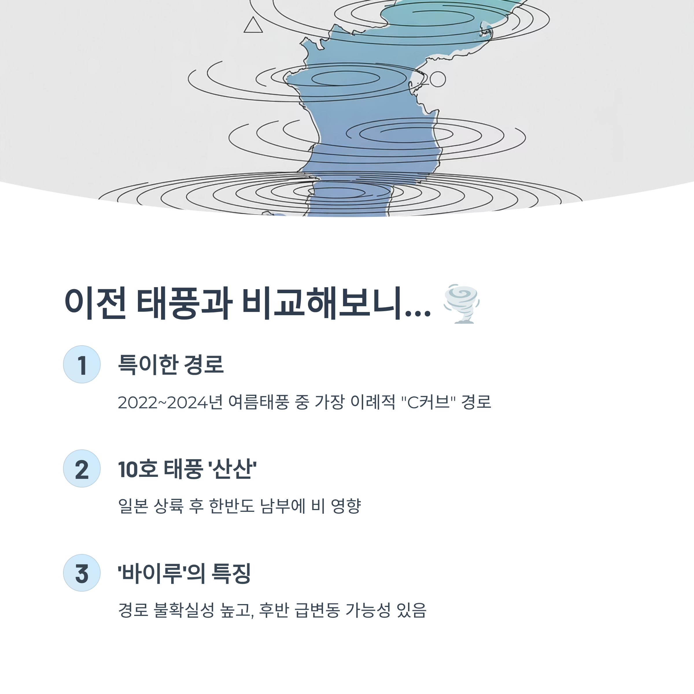 이전 태풍과의 비교