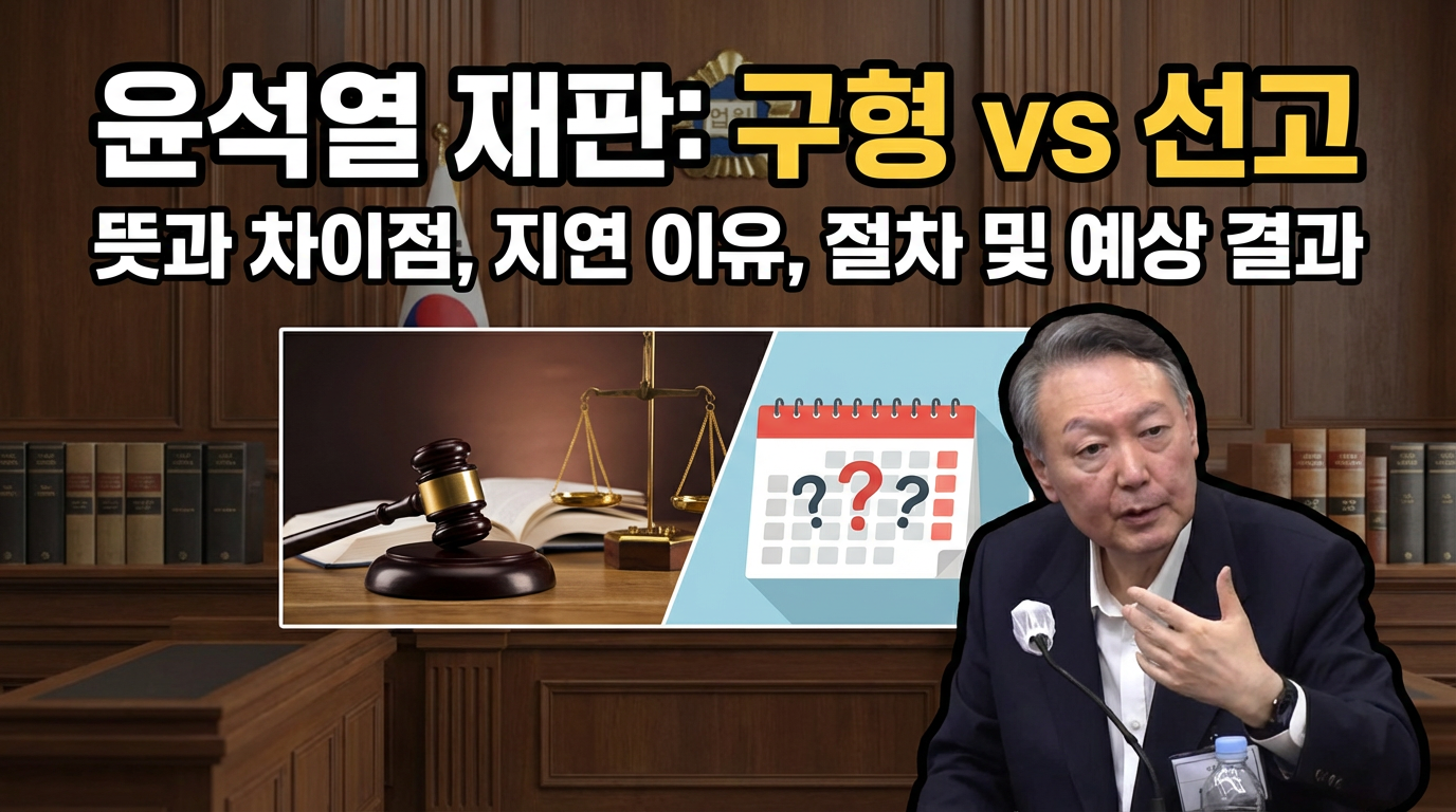 윤석열 재판에서 구형 뜻, 선고 뜻과 차이점, 결과 발표 지연 이유, 절차 및 예상결과