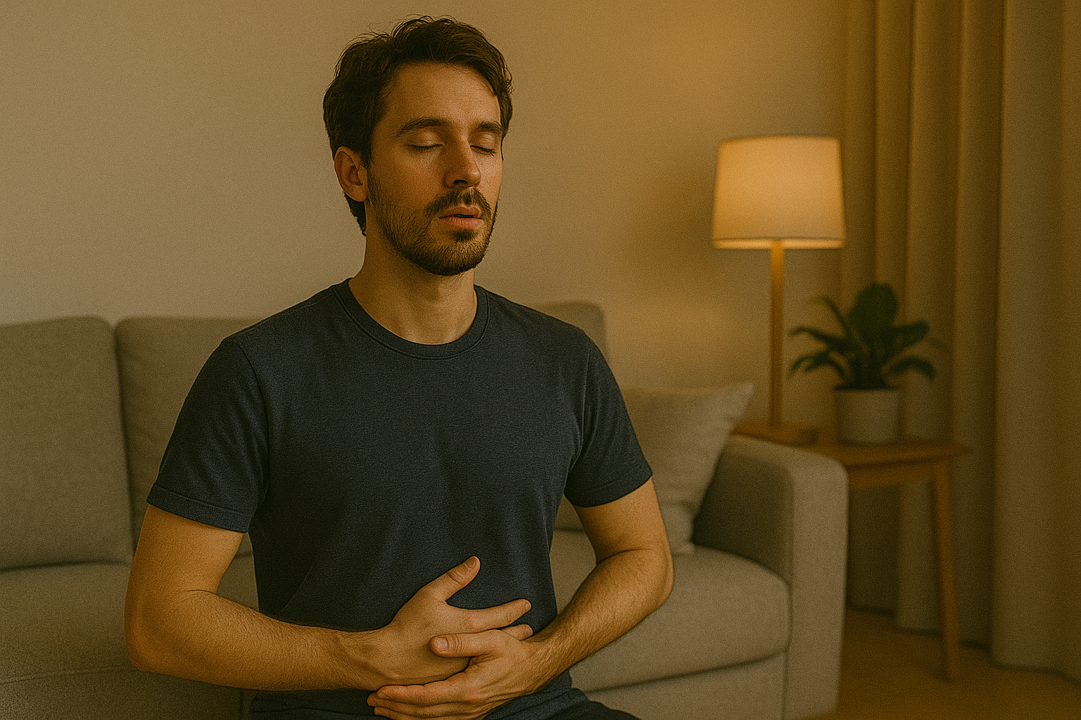 명상하는 남자의 조용한 순간