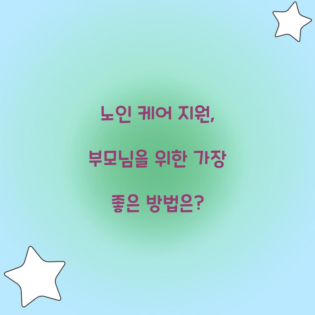 노인 케어 지원