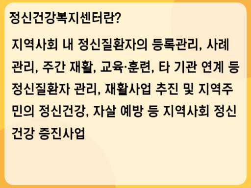 2023 정신건강복지센터란?