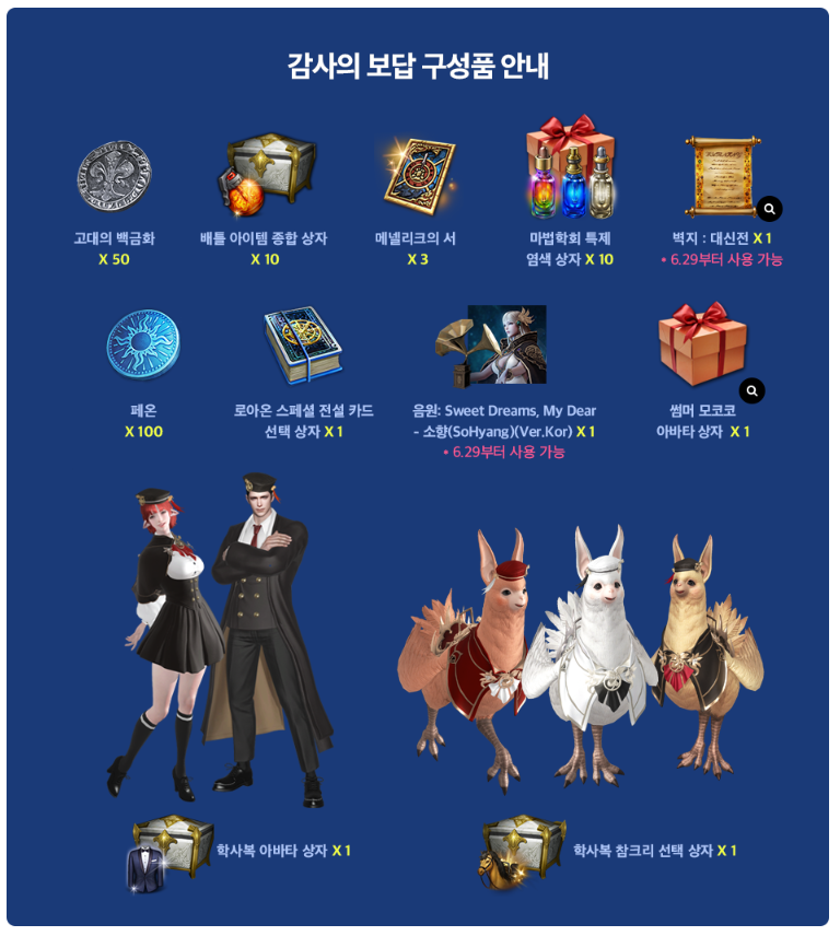 로아온 쿠폰 보상