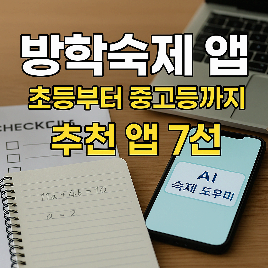 방학숙제 끝판왕! 초등부터 중고등까지 추천 앱 7선