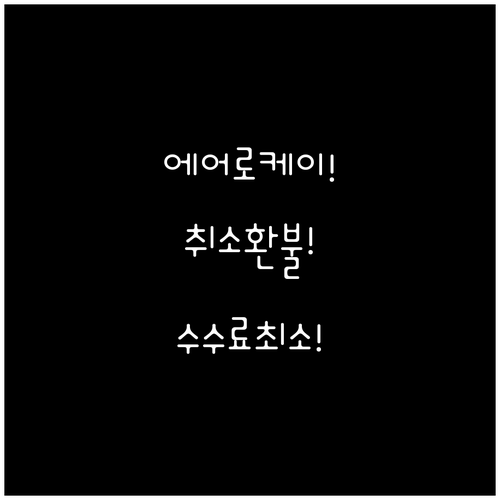 에어로케이 항공권 취소 환불, 수수료..