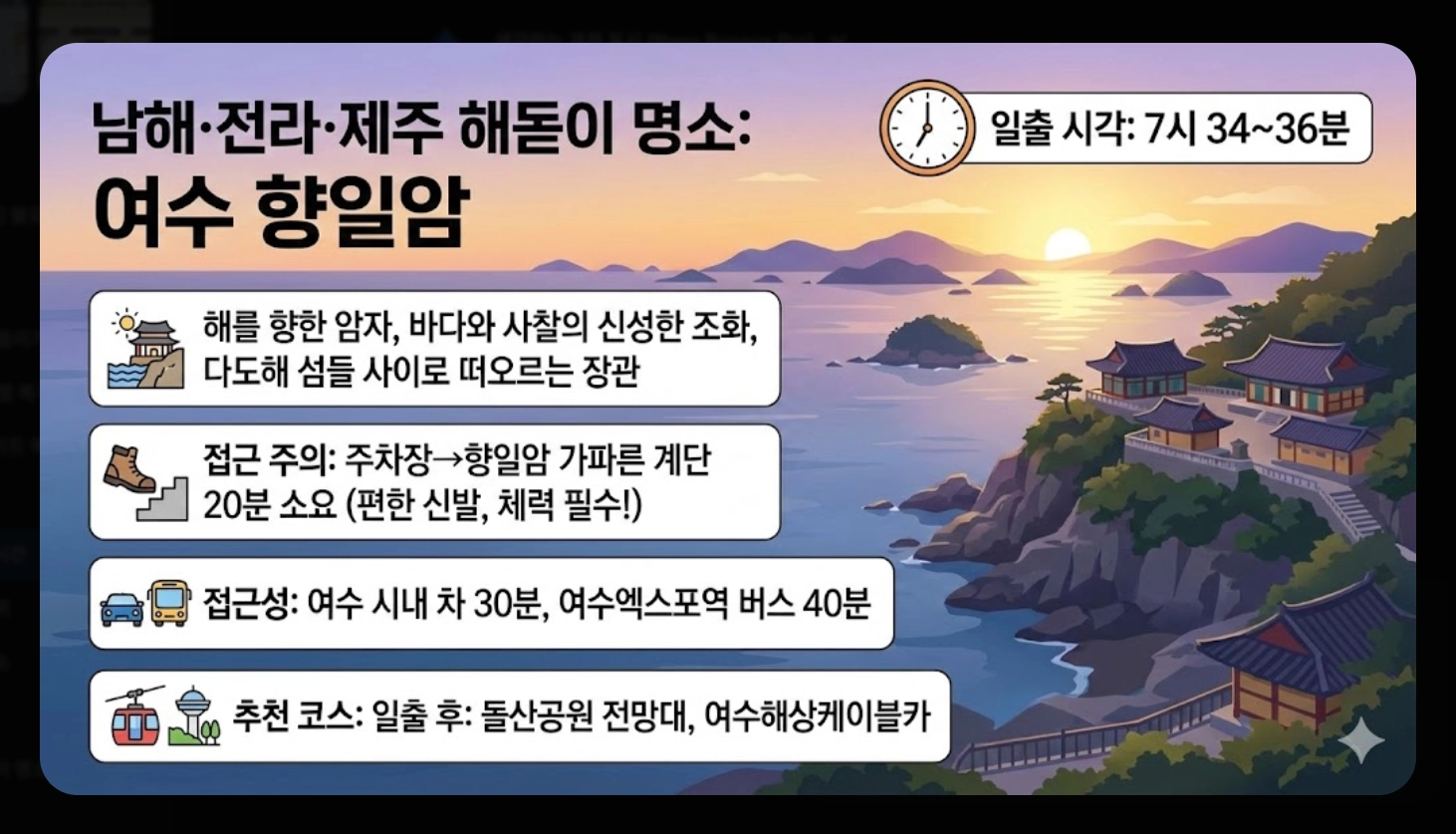 2026년 지역별 해돋이 시간 완벽 정리