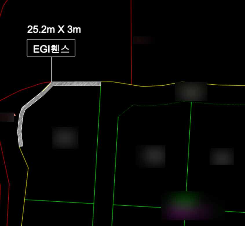방진시설표시를 예시로 나타낸 화면