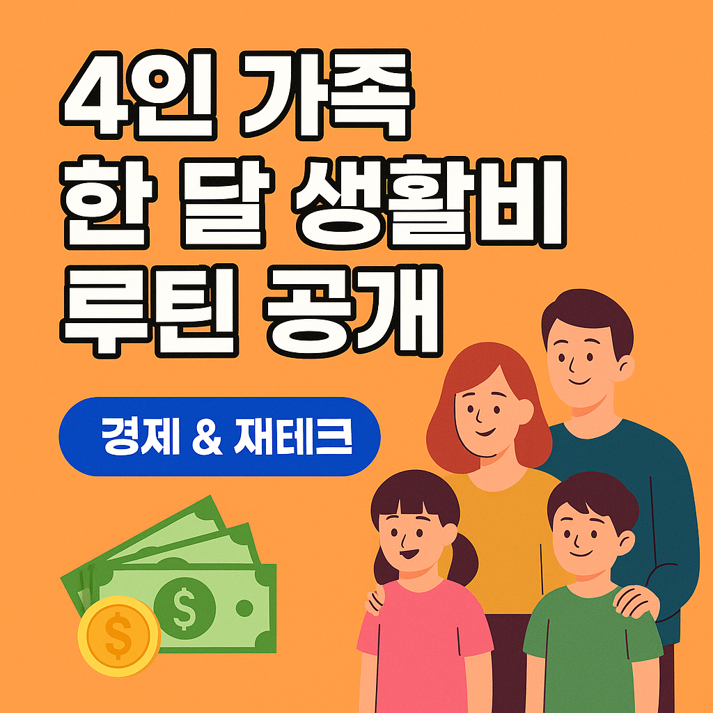 '한 달 생활비 루틴 공개! 4인 가족 생존 전략'