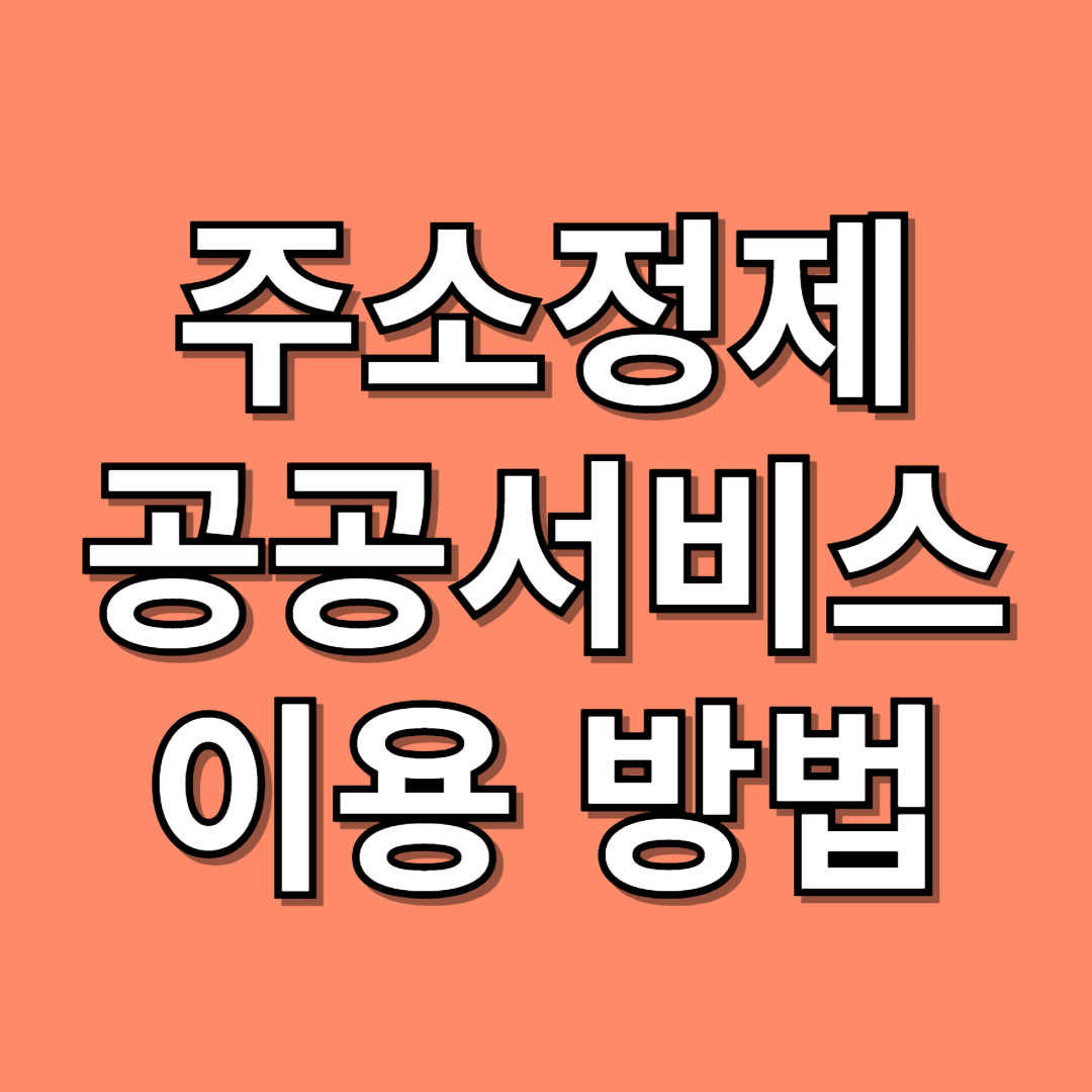 주소정제 공공서비스 이용 방법