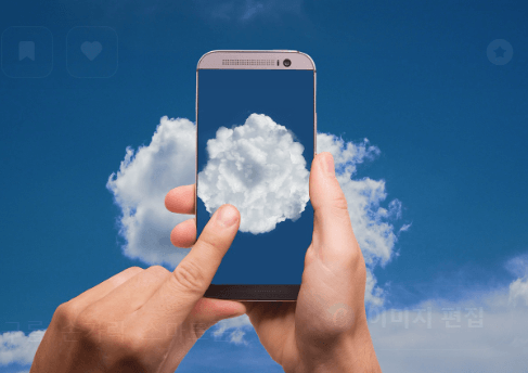 스마트폰 클라우드 데이터 개념 이미지