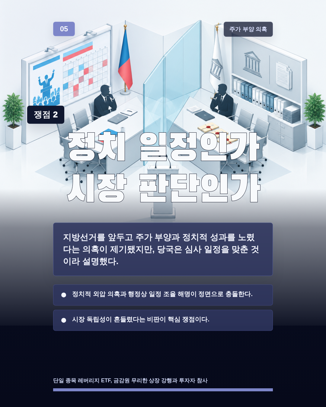정치 일정인가 시장 판단인가