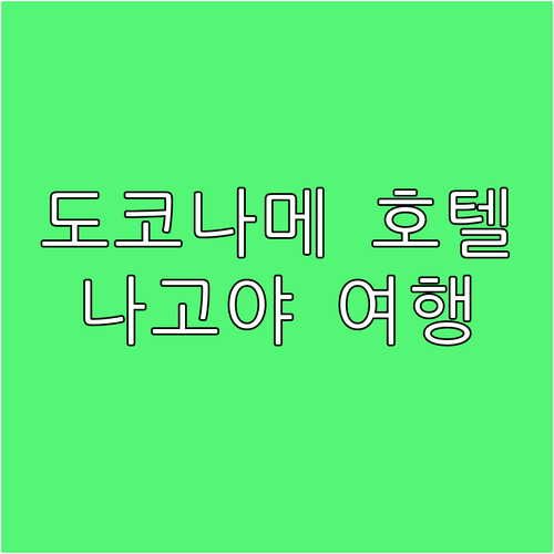 도코나메 호텔 추천 BEST 5! 나..