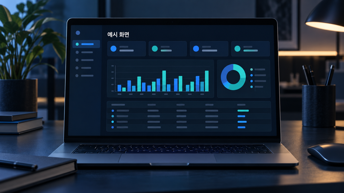 예시 데이터로 구성된 CSV 업무 대시보드 완성 화면