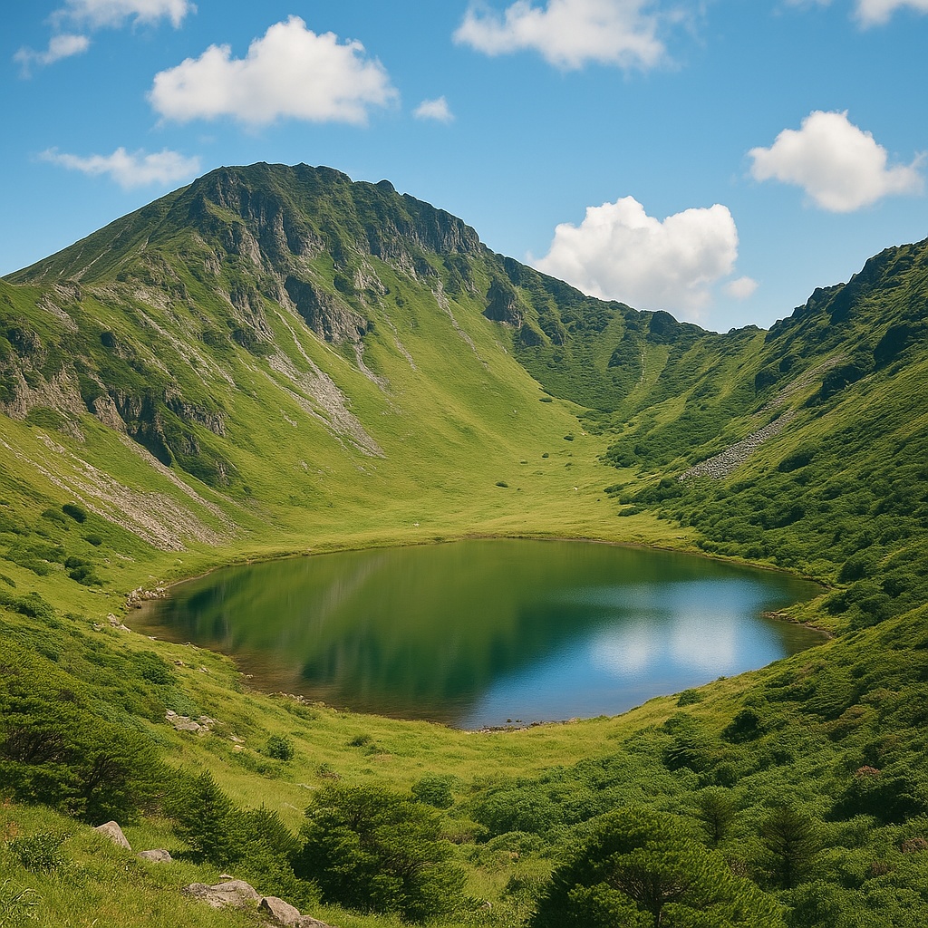 한라산 고지대에서 바라본 백록샘 탐방로 풍경