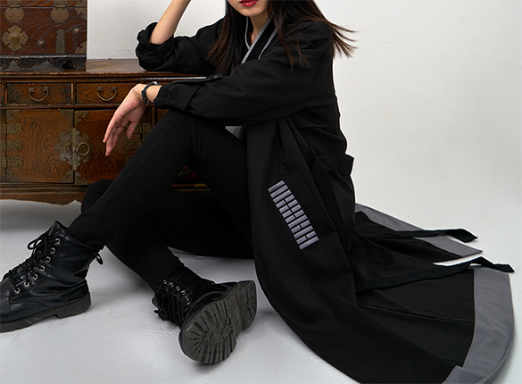 (남여공용) 두루마기 오픈코트 3.1 태극기 에디션 (검정)