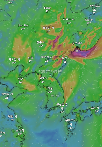 6호태풍카눈예상경로