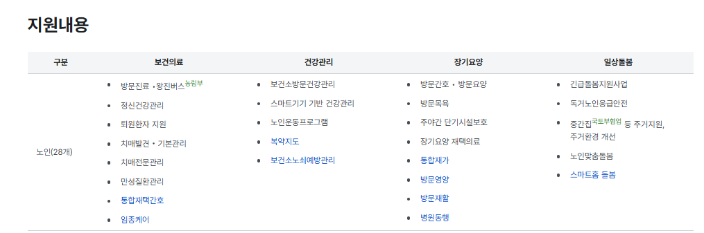 통합돌봄 지원 내용