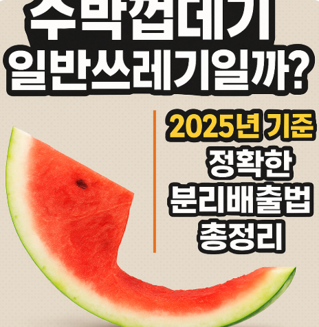 수박껍데기 일반쓰레기일까?, 2025년 기준 정확한 분리배출법 총정리 (이미지 챗지피티)