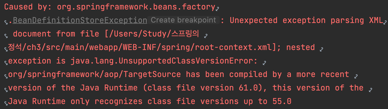 실행중-발생한-자바-오류모습이다.