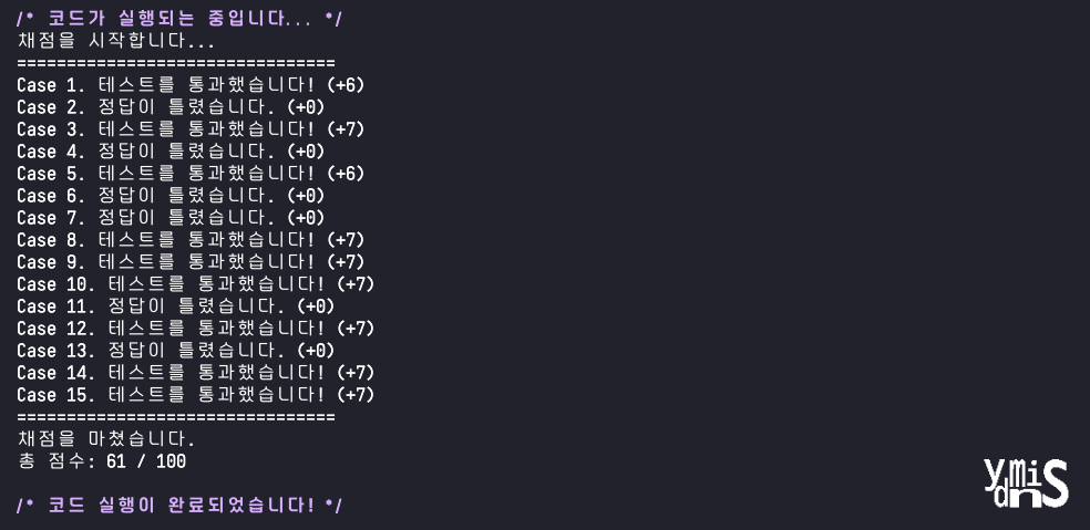 9일차 수행결과 모습이다.