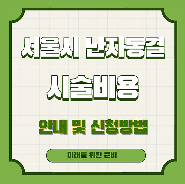 서울시 난자동결 시술비용 지원