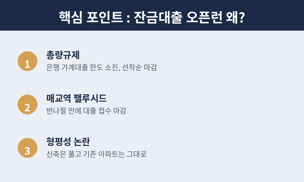 잔금대출 오픈 런 왜?