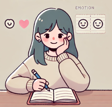 자신의 감정을 인식하기 위한 감정의 다이어리 작성 관련 이미지