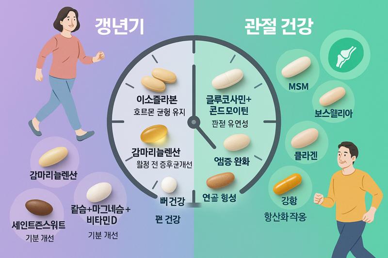 갱년기 영양제와 관절 영양제 효과적인 조합