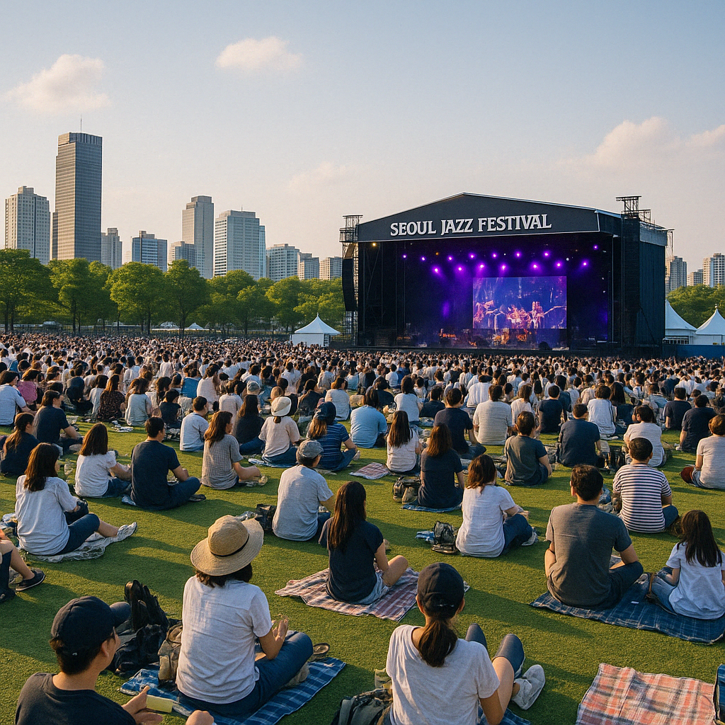 페스티벌 관람하는 청중들 모습