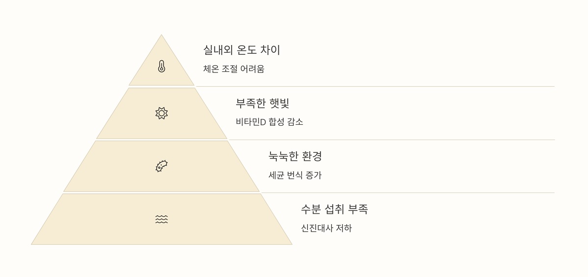 장마철 면역력 저하의 원인