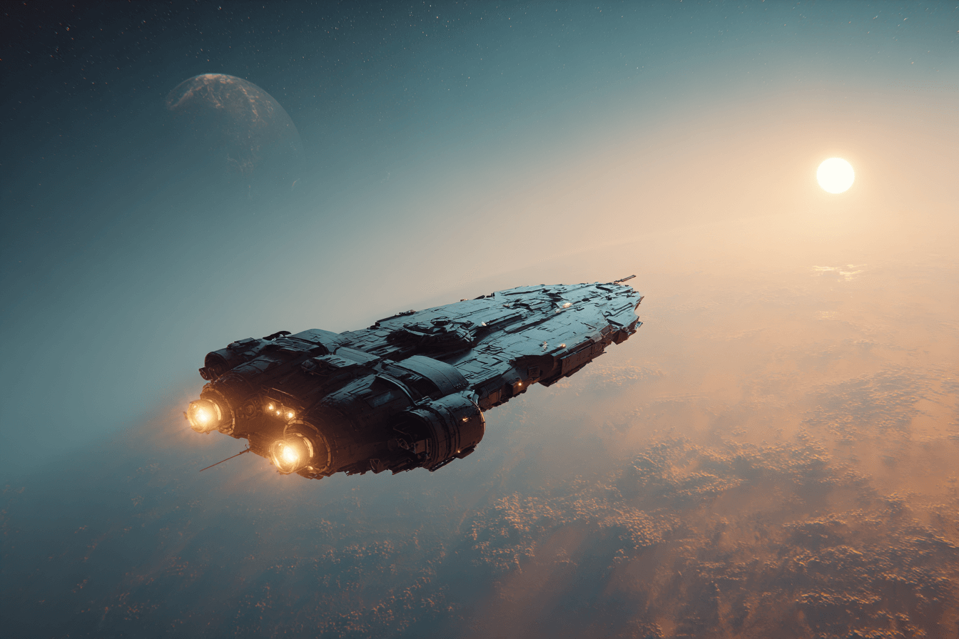 행성을-비행중인-우주선