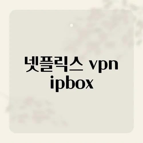 넷플릭스 vpn ipbox, 속도 저하 해결책?