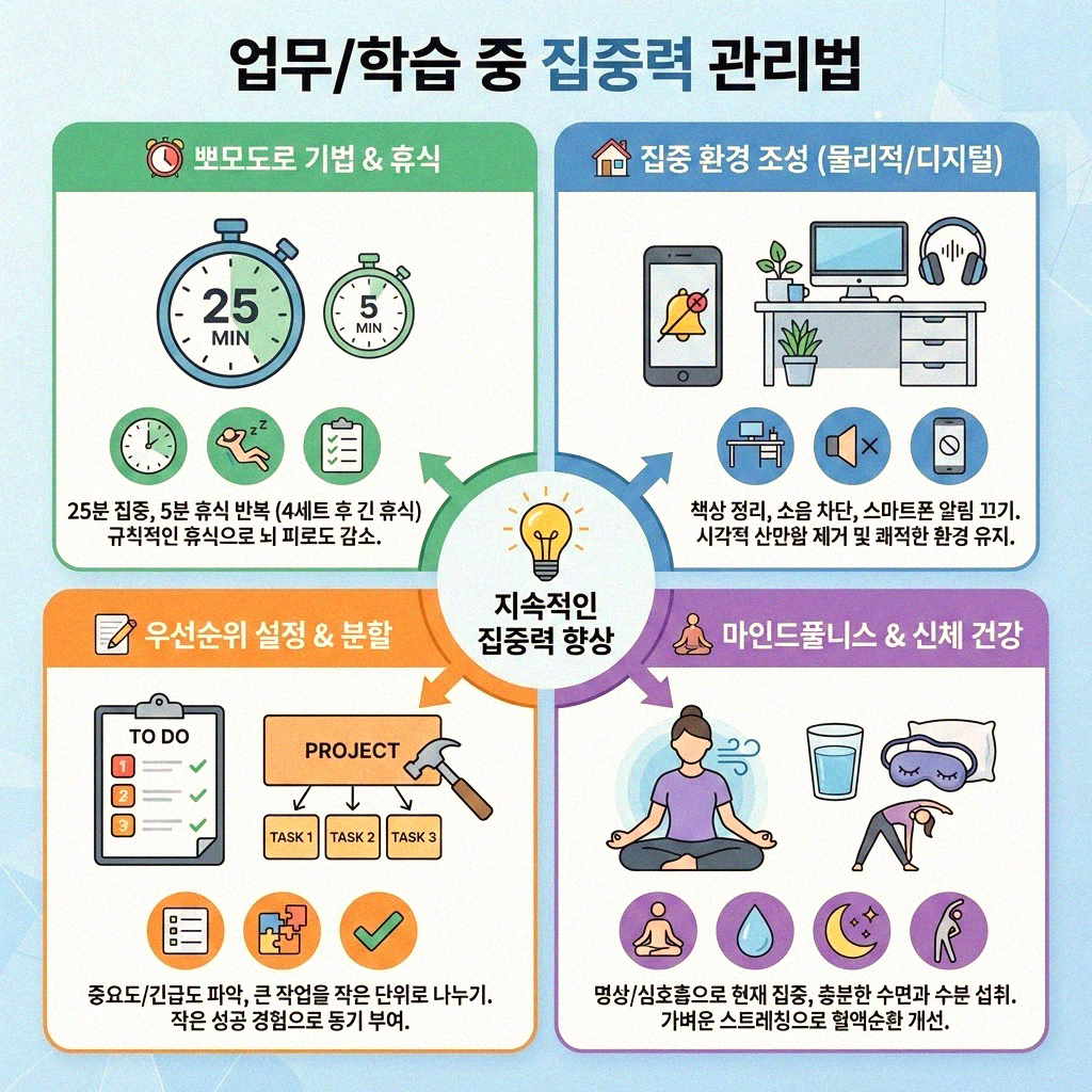 오늘도 집중력 꽉 잡는 쉬운 일상 방법들
