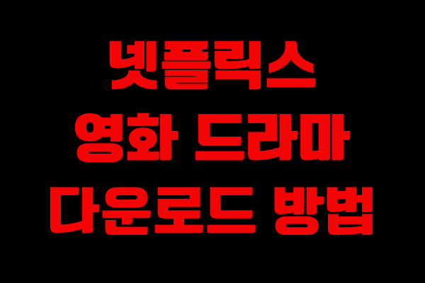 넷플릭스 다운로드