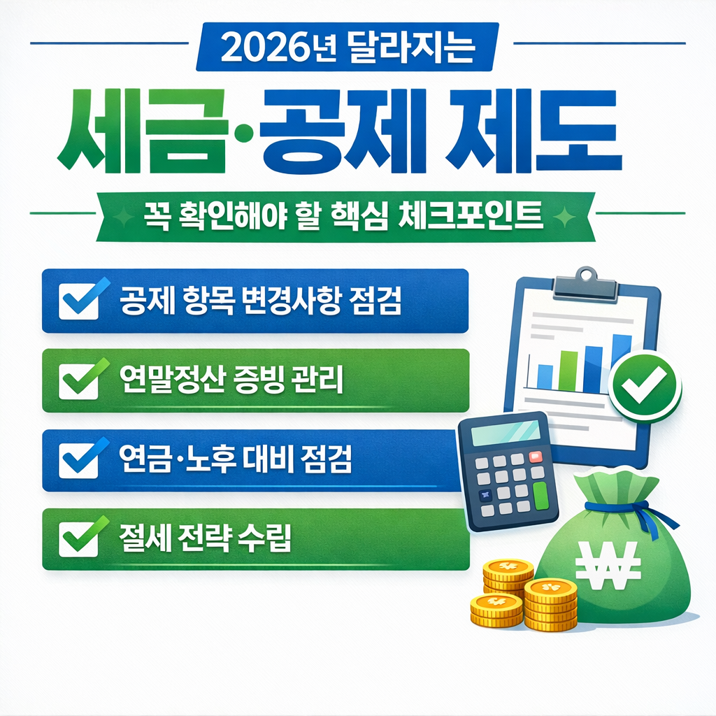 2026년 달라지는 세금·공제 제도