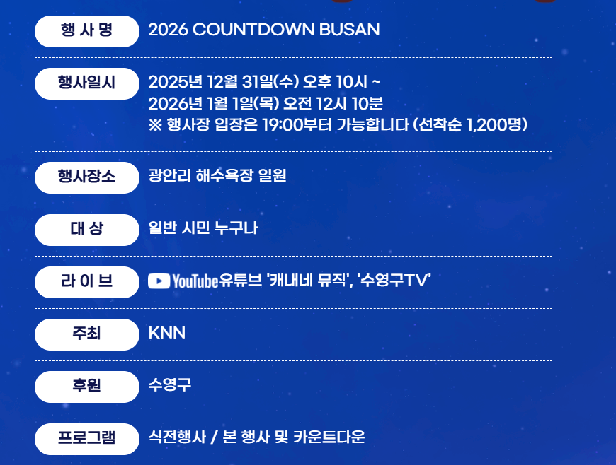 카운트다운 부산