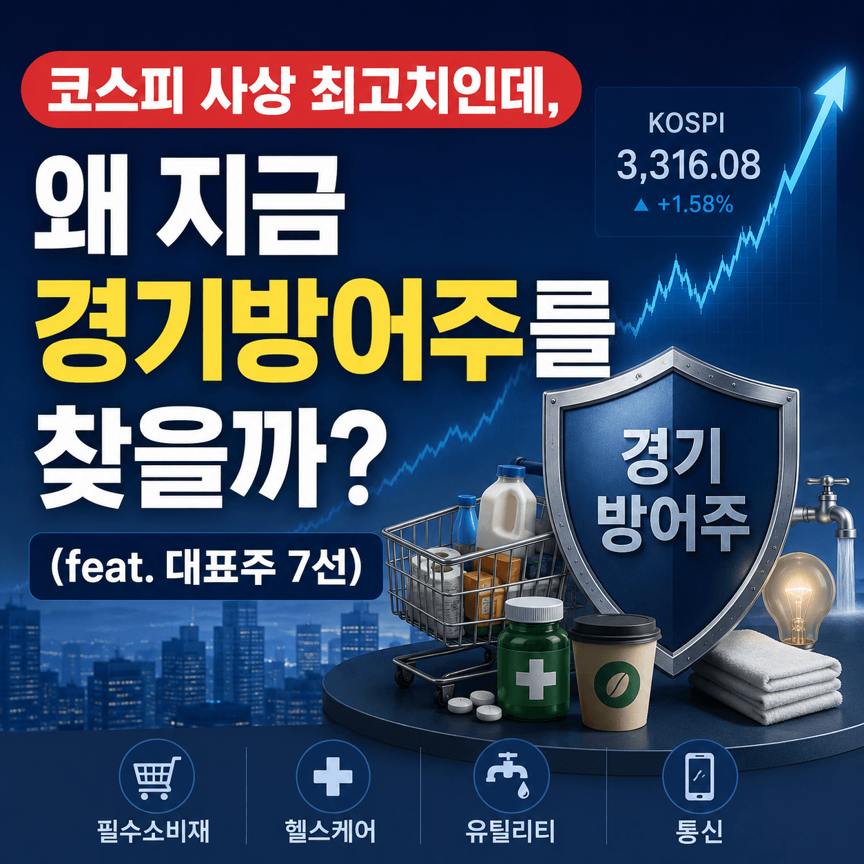 코스피 사상 최고치인데, 왜 지금 경기방어주를 찾을까? (feat. 대표주 7선)