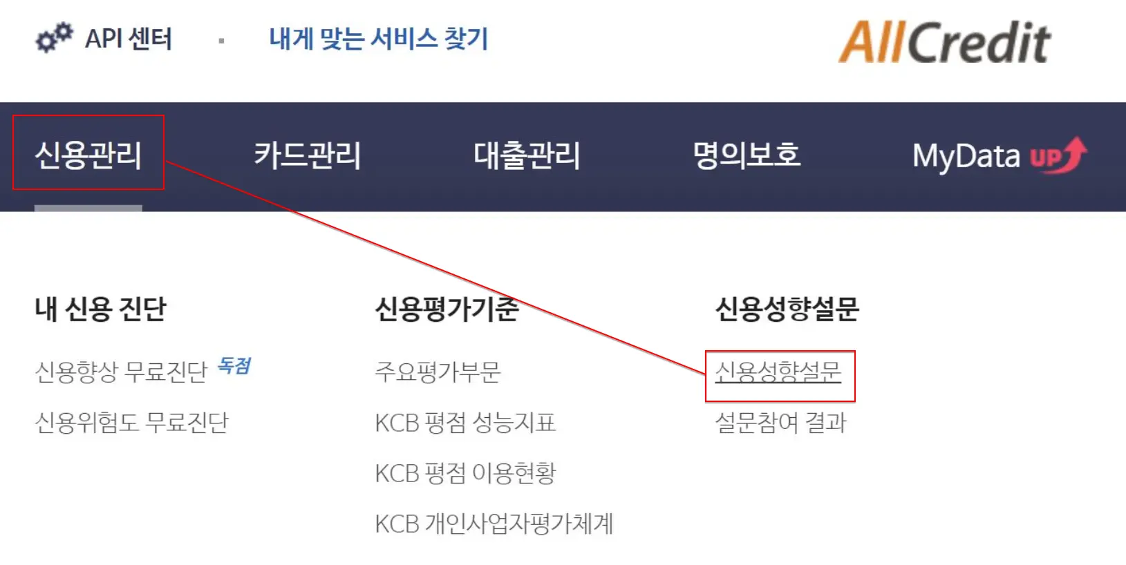 7 올크레딧 신용성향설문 1페이지