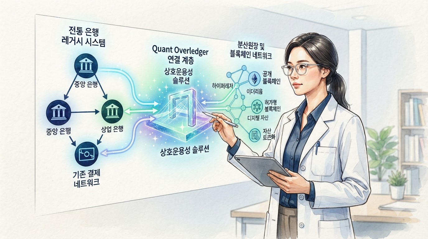 콴트 QNT 프로토콜 블록체인 상호운용성 전통 금융 레거시 시스템 연동 방법과 투자 전망