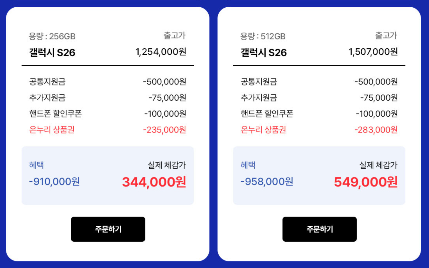갤럭시S26 가격